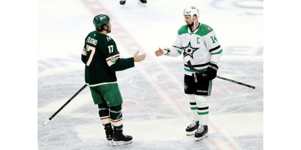 La déception du capitaine des Stars de Dallas, Jamie Benn, après l'élimination en séries éliminatoires